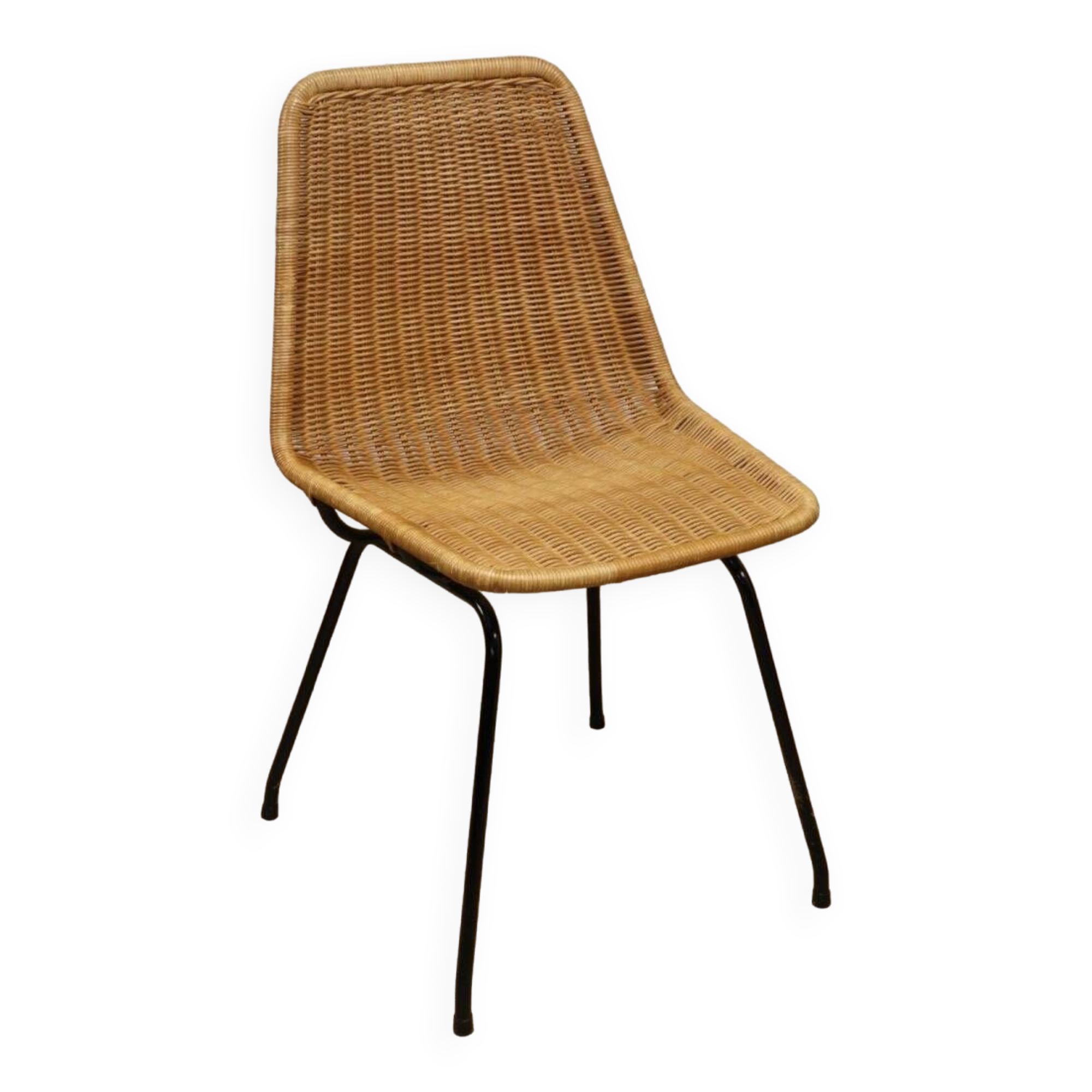 Vintage "Italia 100" model chair by Rotanhuis in woven wicker, 1950s