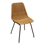 Vintage "Italia 100" model chair by Rotanhuis in woven wicker, 1950s