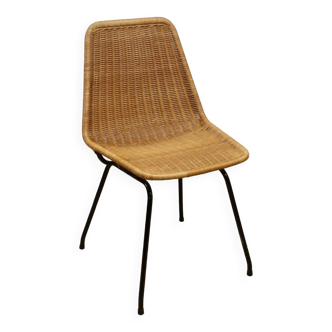 Chaise vintage modèle "Italia 100" par Rotanhuis en osier tressé, 1950