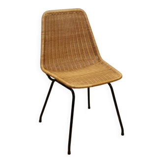 Vintage "Italia 100" model chair by Rotanhuis in woven wicker, 1950s