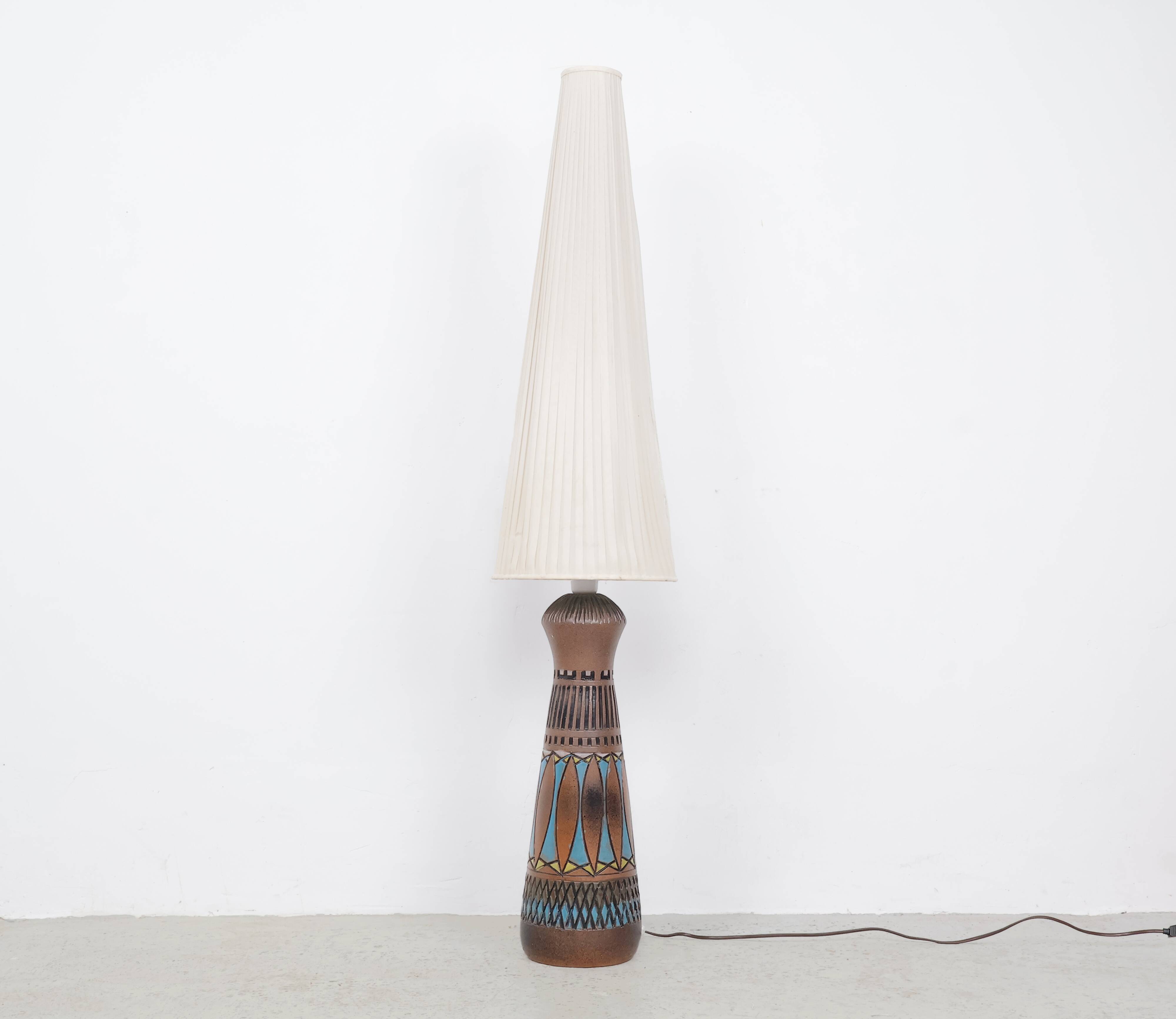 Big ceramic floor lamp by M. Zawadzki for Tilgmans Sweden