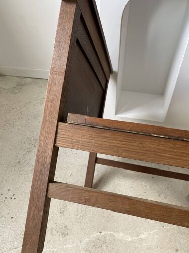 Large fauteuil en bois à dossier inclinable réglable
