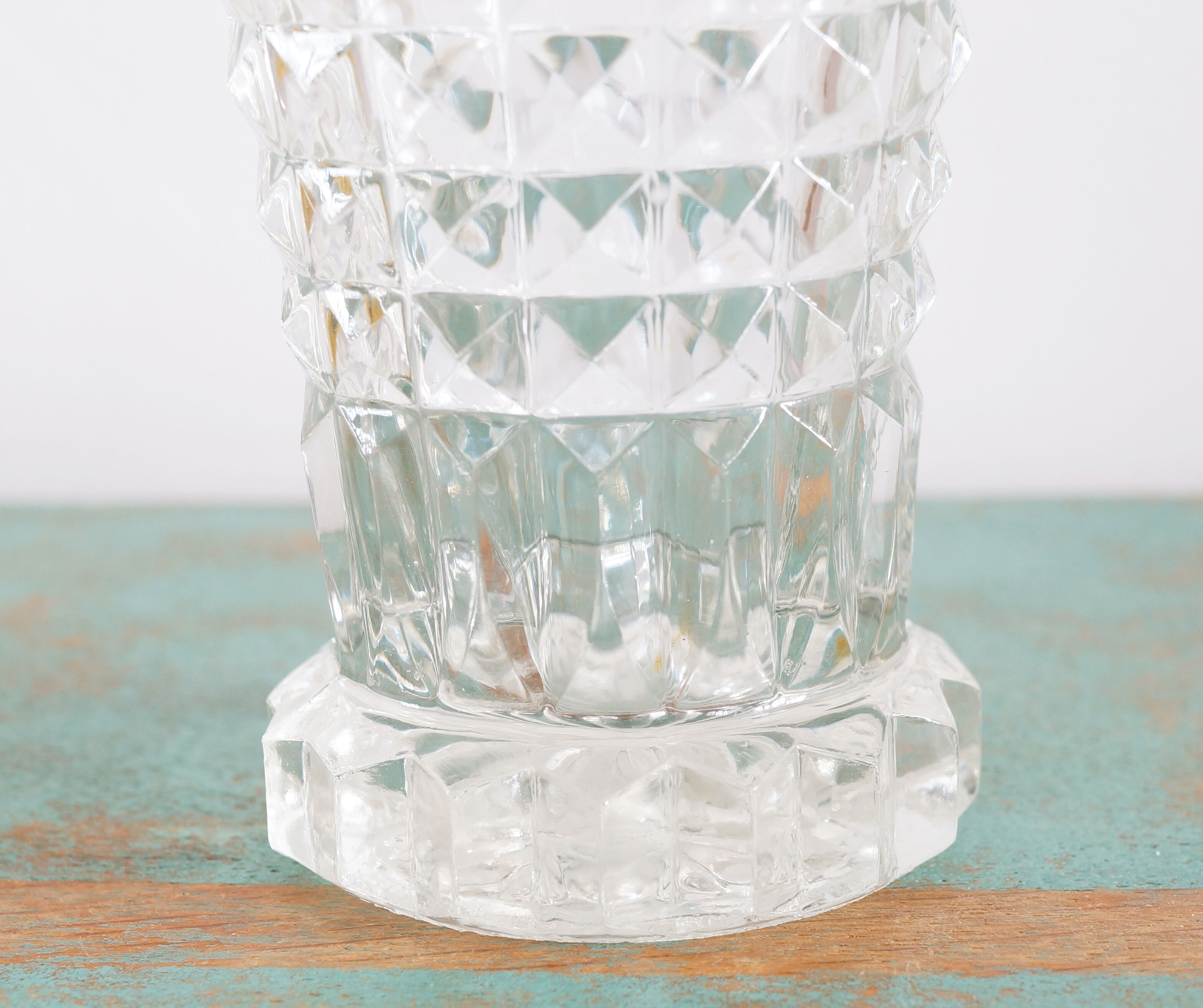 Vintage molded glass vase 50s