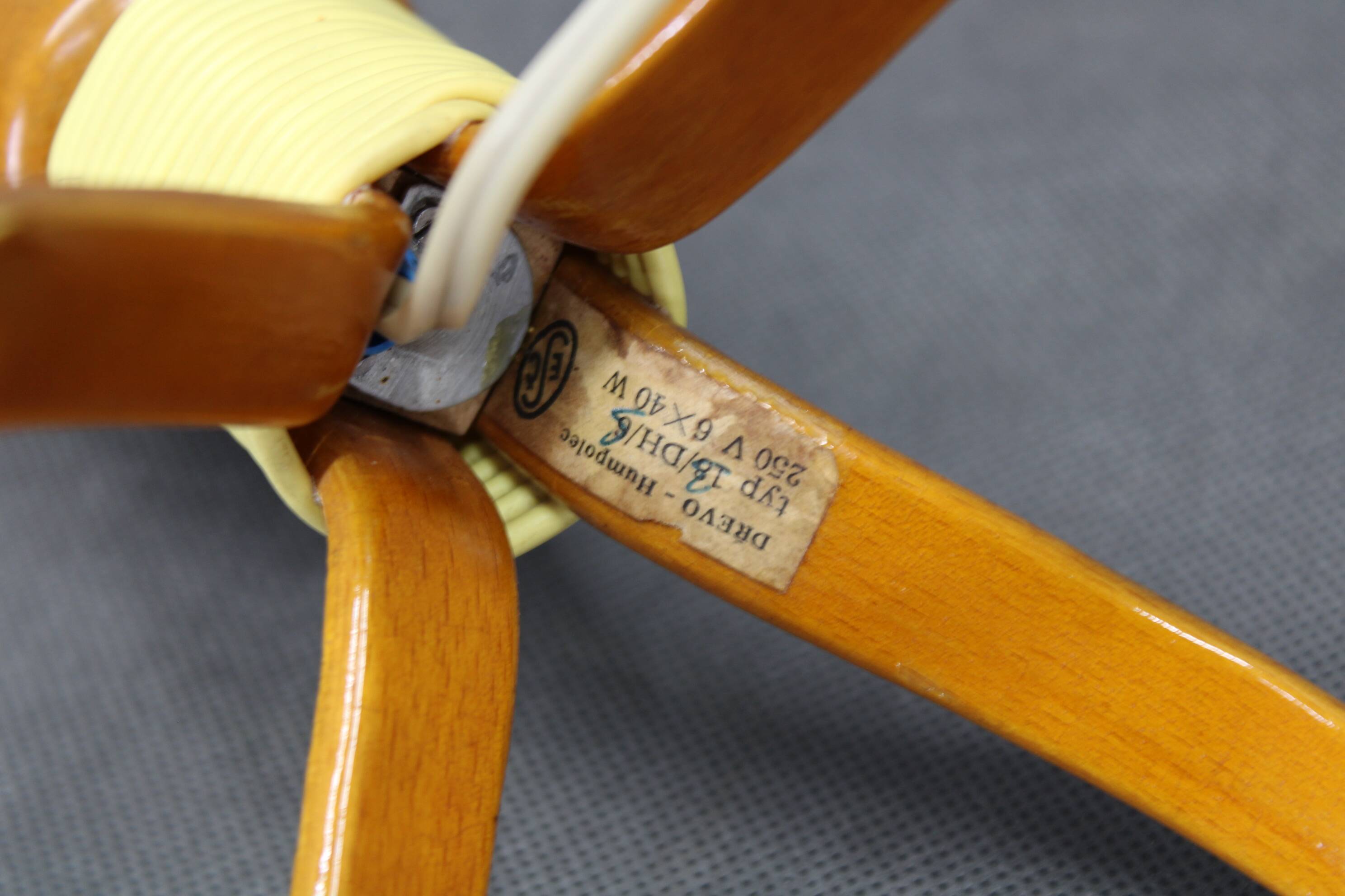 1960s Wooden Table Lamp, Czechoslovakia