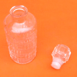 Cylindrical bottle " lever " transparent glass 1970