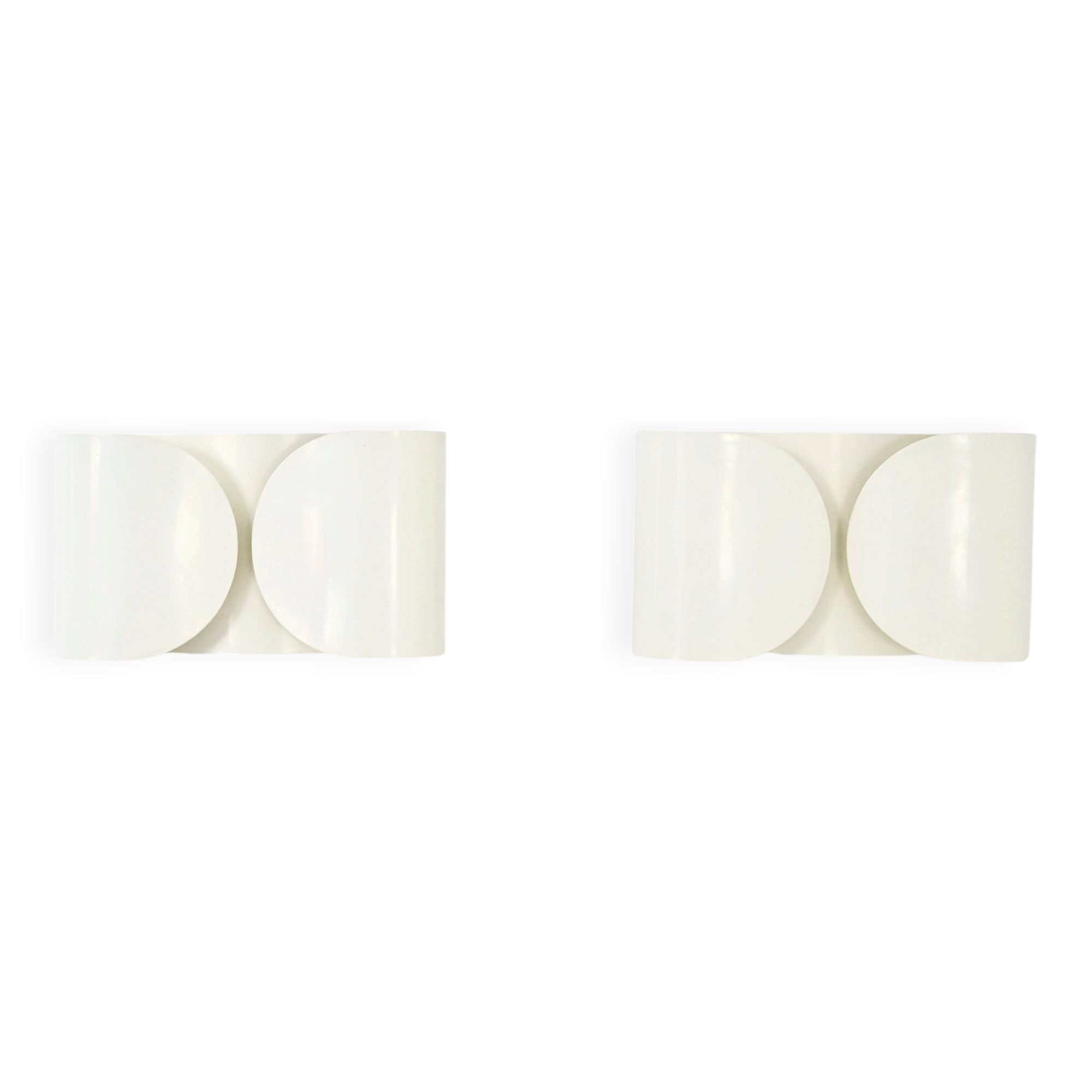 2 white "Foglio" wall lights by Tobia & Afra Scarpa for Flos, 1960s