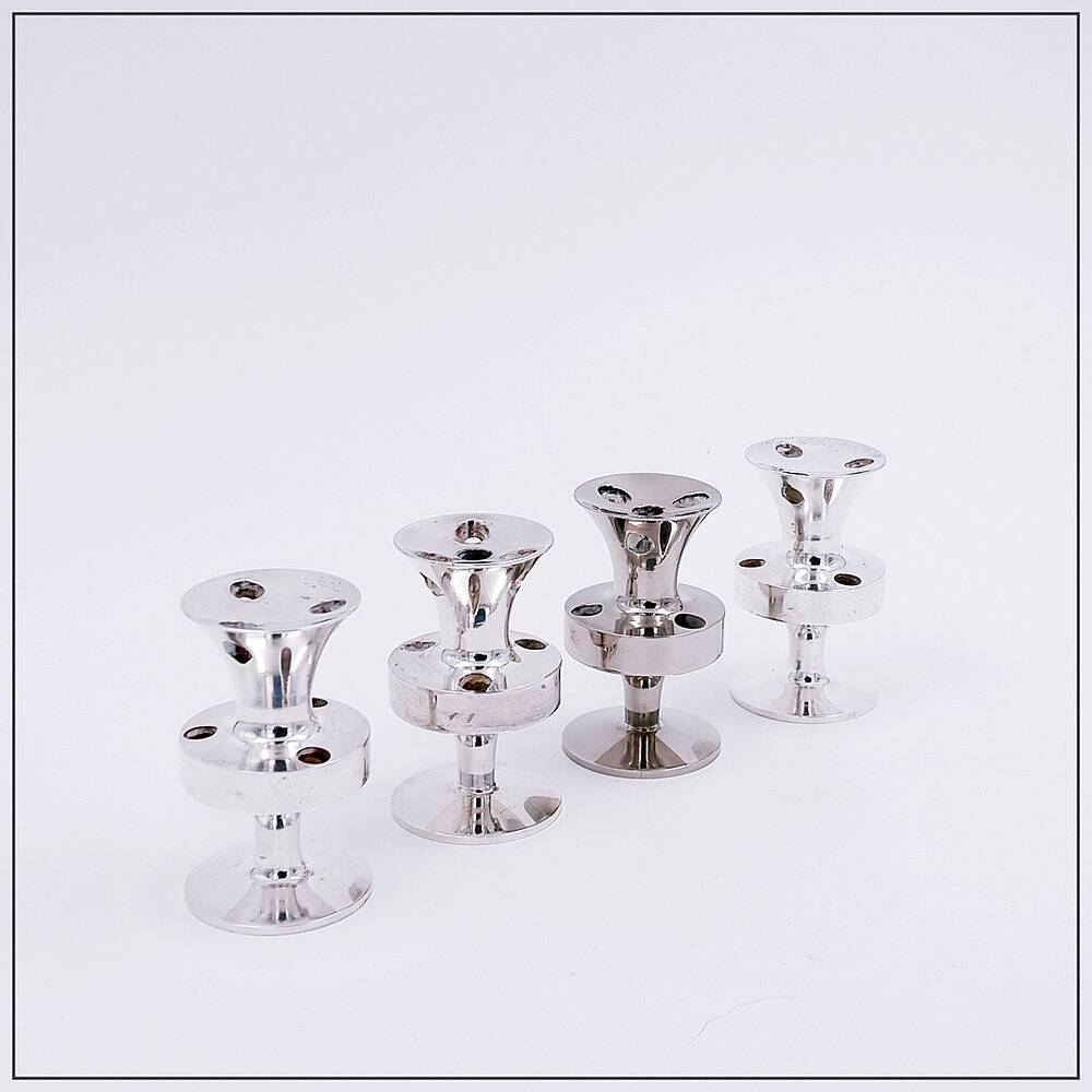 Set of 4 miniature candle holders by Erik Jörgensen, Denmark, 1950s.