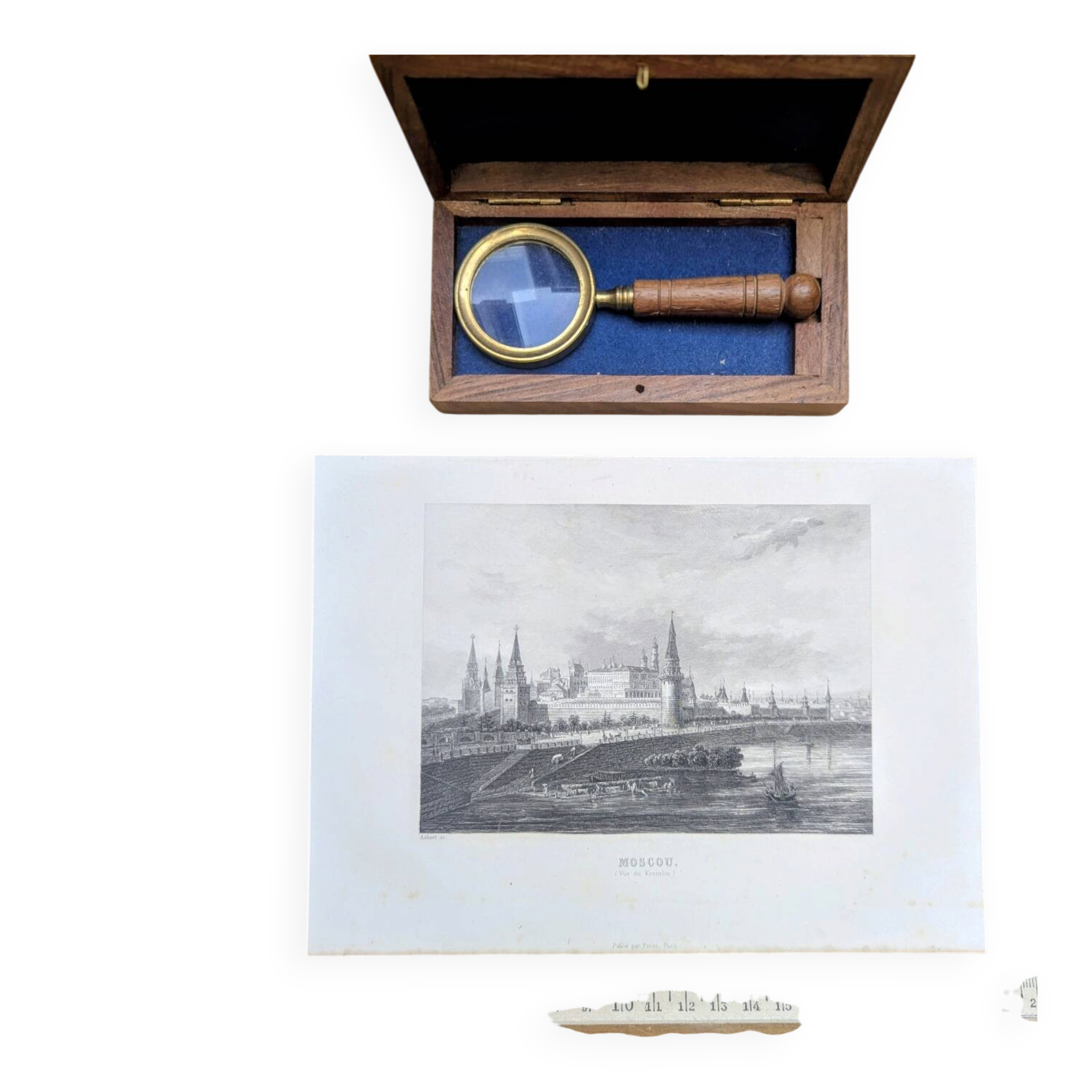 Moscow, Russia, old engraving, printed in 1841.