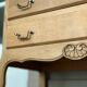 Commode bois brut vintage fleuri relooké