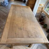 Solid wood farmhouse table with 2 extensions