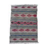 Tapis kilim beige rouge bleu fait à la main, 90x60cm