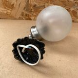 Old Grey Metal Wall Lamp + Vintage Glass Ball