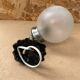 Old Grey Metal Wall Lamp + Vintage Glass Ball