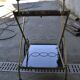 Rolling cart in brass and smoked glass