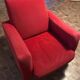 Vintage 1960s/70s armchair in short red velvet