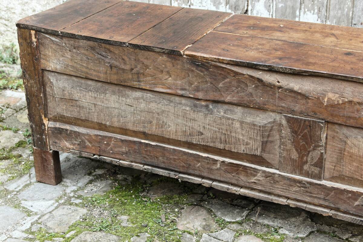 Wooden chest bench, 18th century