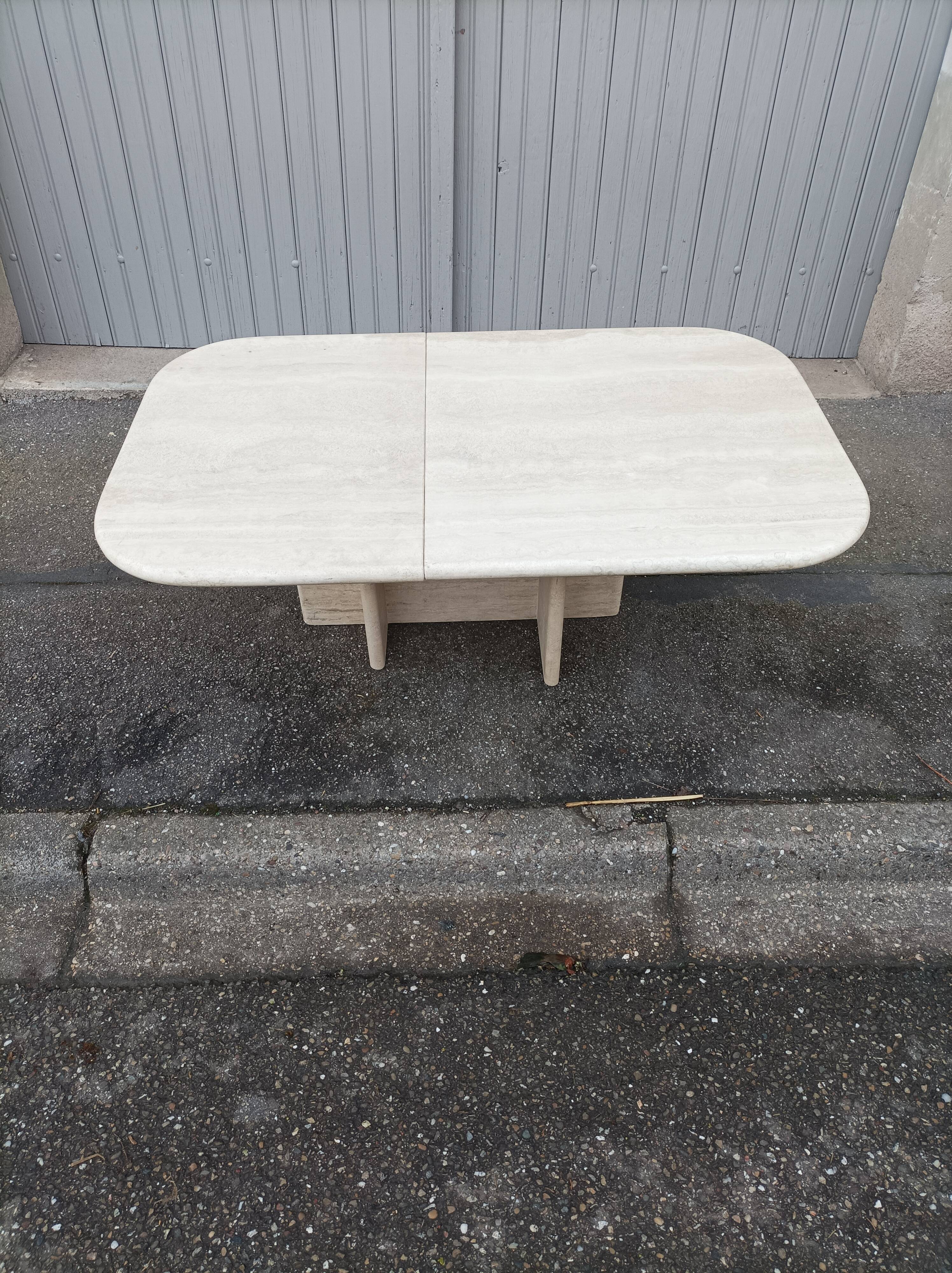 Table basse vintage travertin