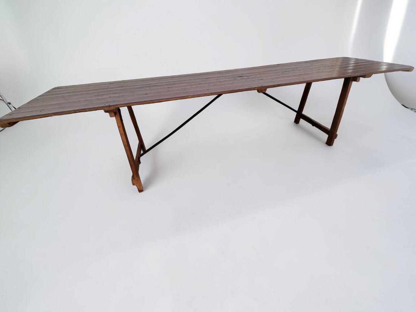 Large brasserie table + two benches