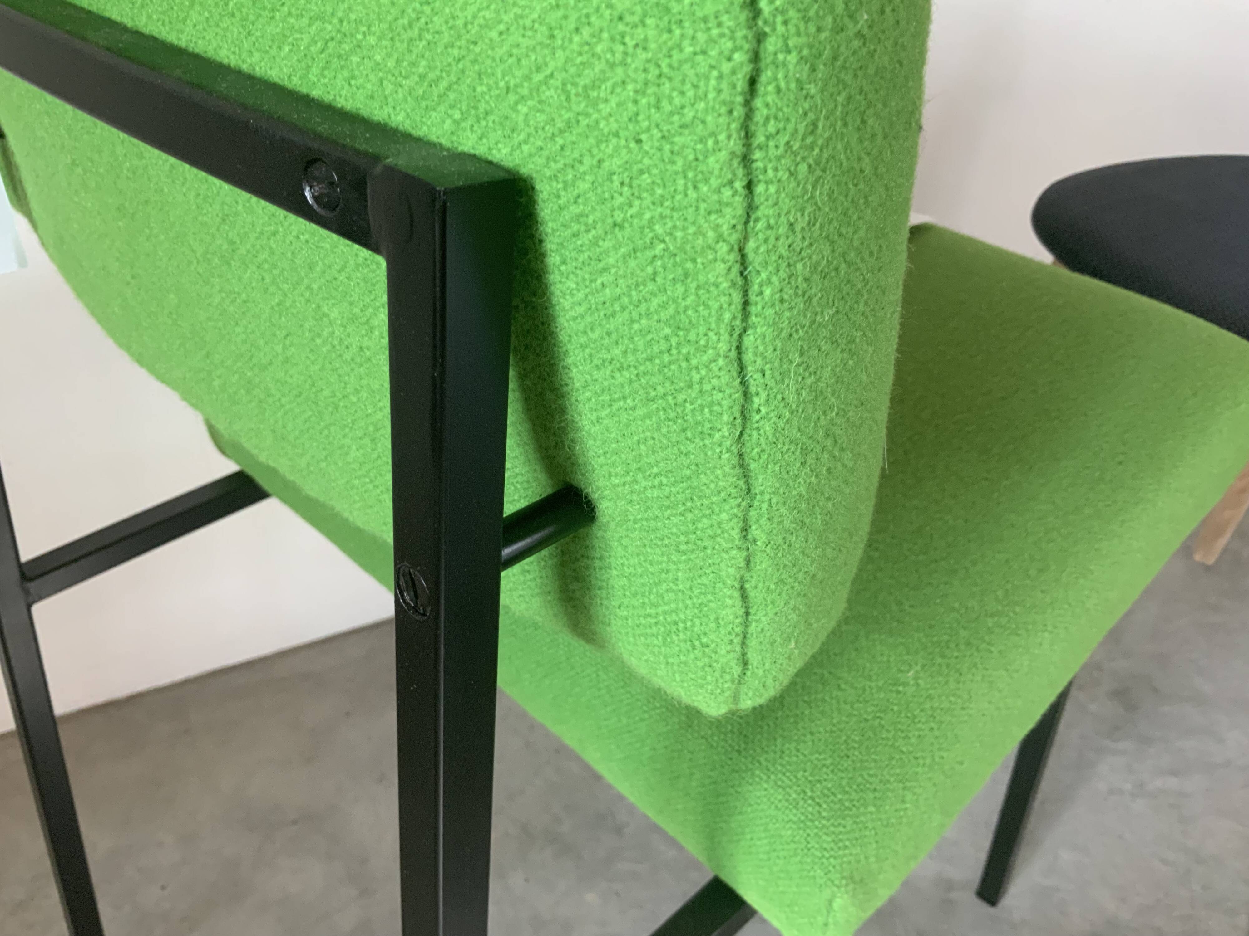 Restored 1901 chair Tonus green, Guermonprez 1959