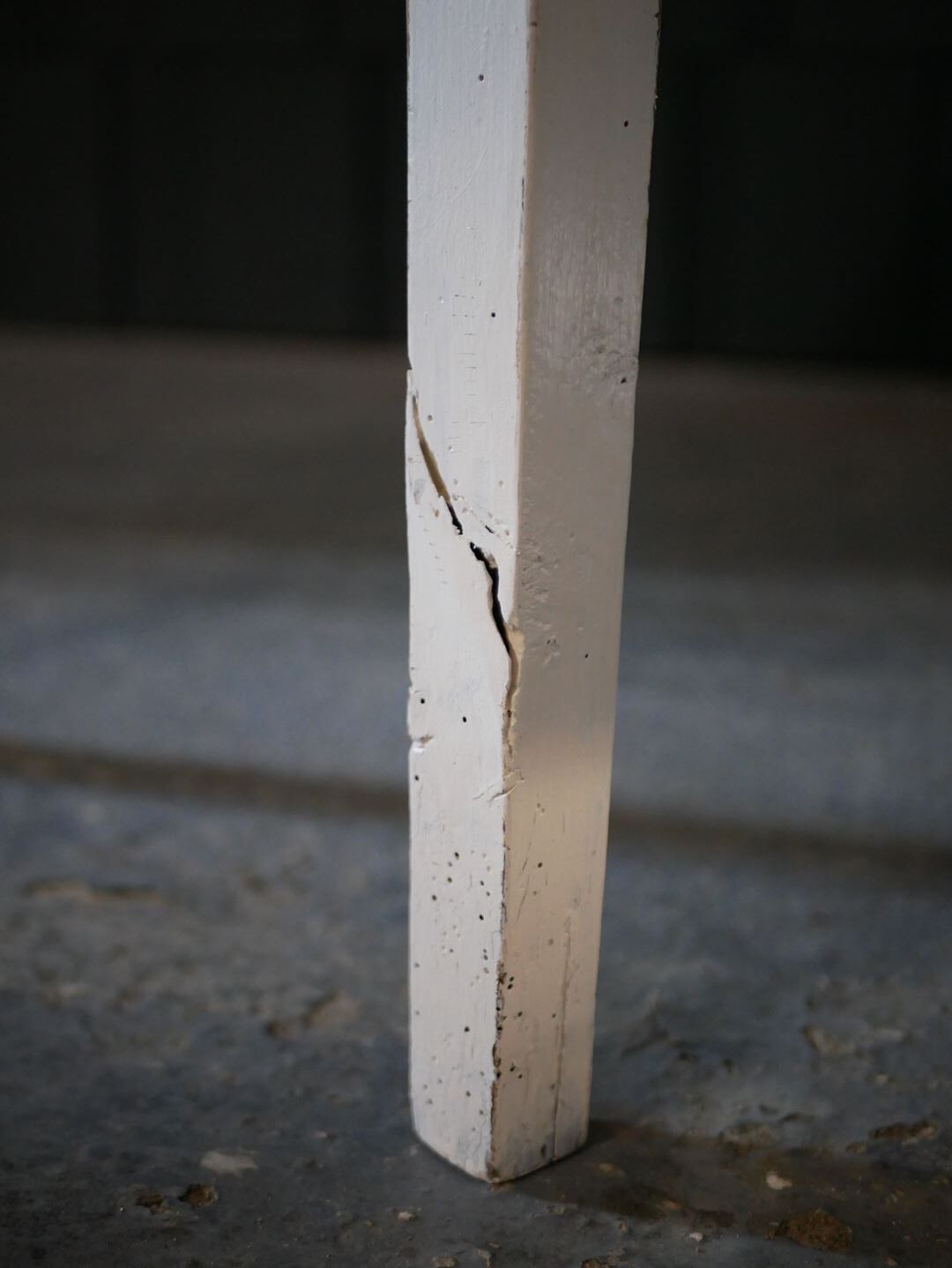 Wooden farmhouse table, white base