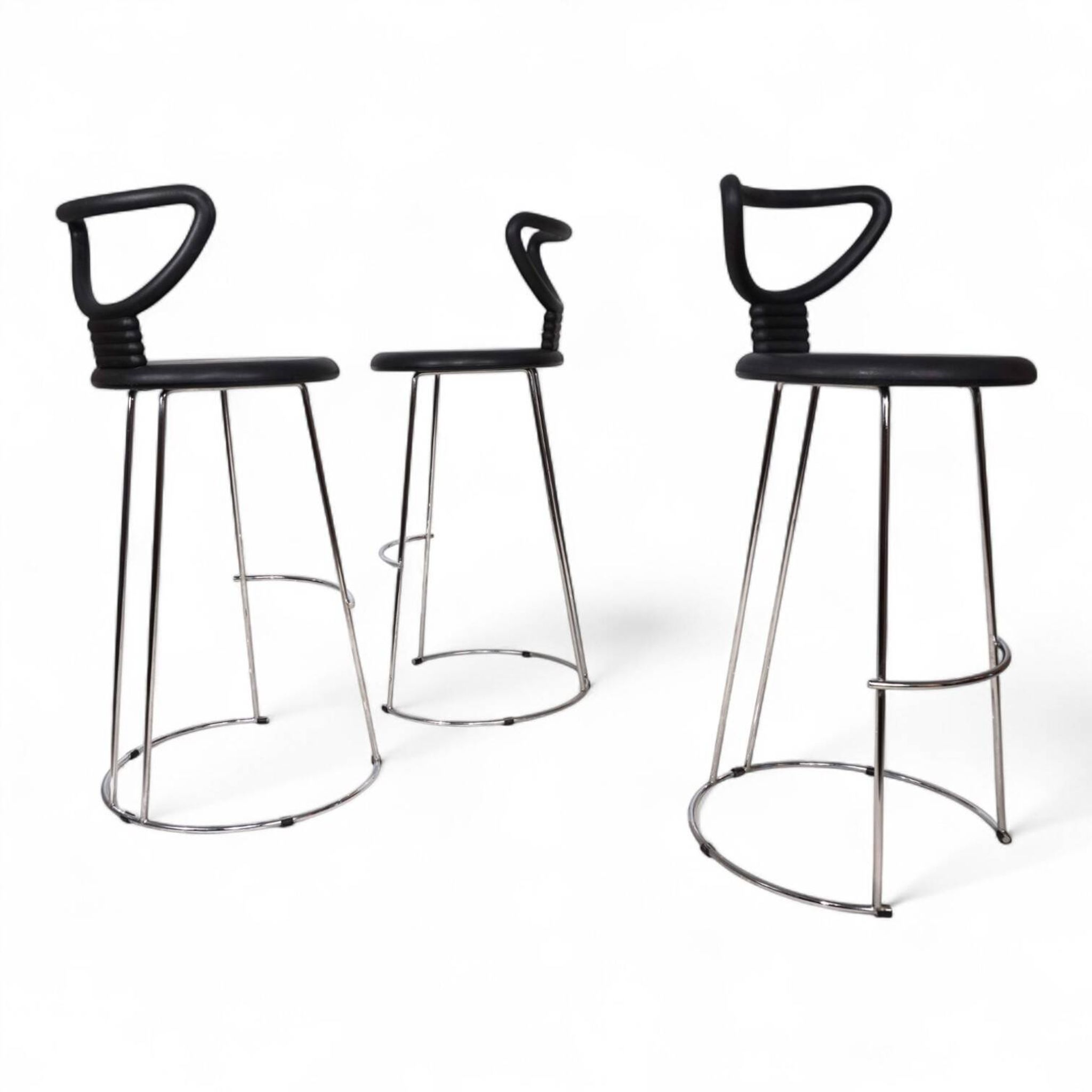 Fasem Italia 3-piece set of postmodern bar stools by Nobu Tanigawa, 1990