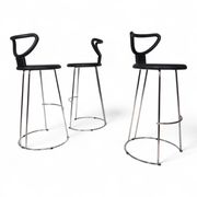 Fasem Italia 3-piece set of postmodern bar stools by Nobu Tanigawa, 1990