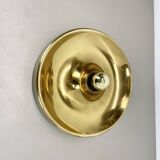 Large 39cm golden charlotte perriand style disc wall lights, germany 1960s