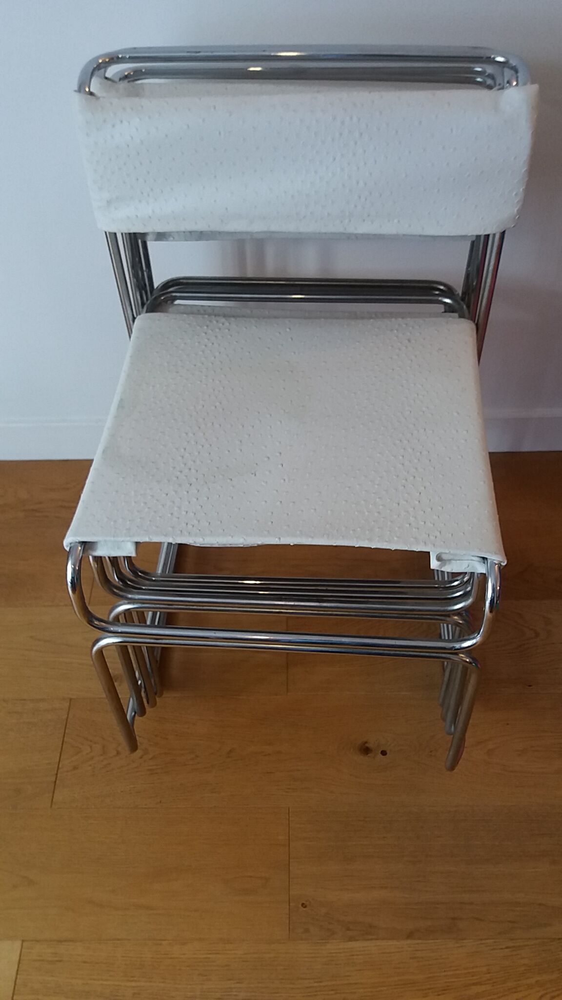 4 chairs luge stackable 60s