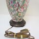 Chinese porcelain lamp foot with polychrome decoration of vintage flowers