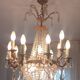 Lustre baroque véritable cristal de bohème et bronze 12 branches