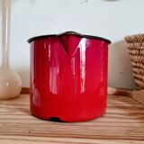 Pitcher vase in red enamelled sheet metal