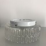Round cast glass ceiling light