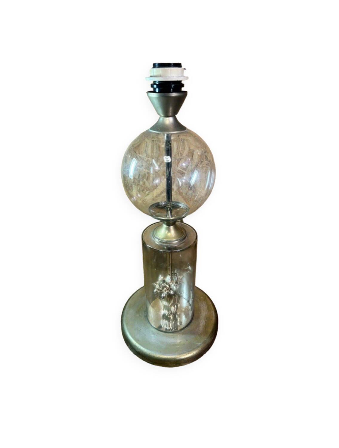 Large vintage lamp See Delmas 1970s glass and metal modern design