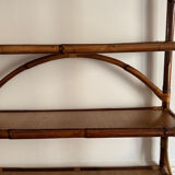 Tall rattan shelf