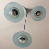 Waterfall chandelier 3 saucers in glass paste 70s-80s