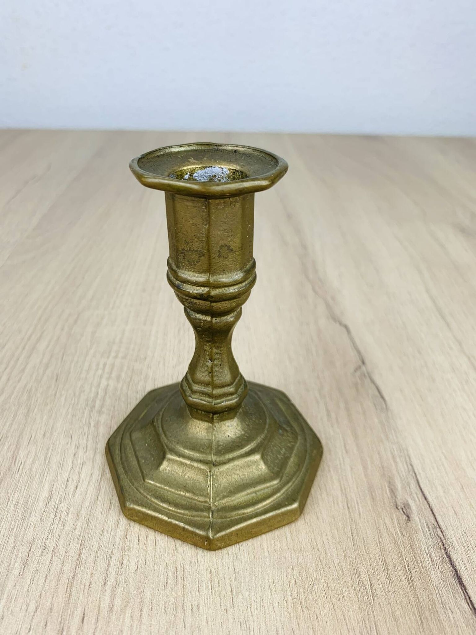 Vintage gold-plated brass candlestick