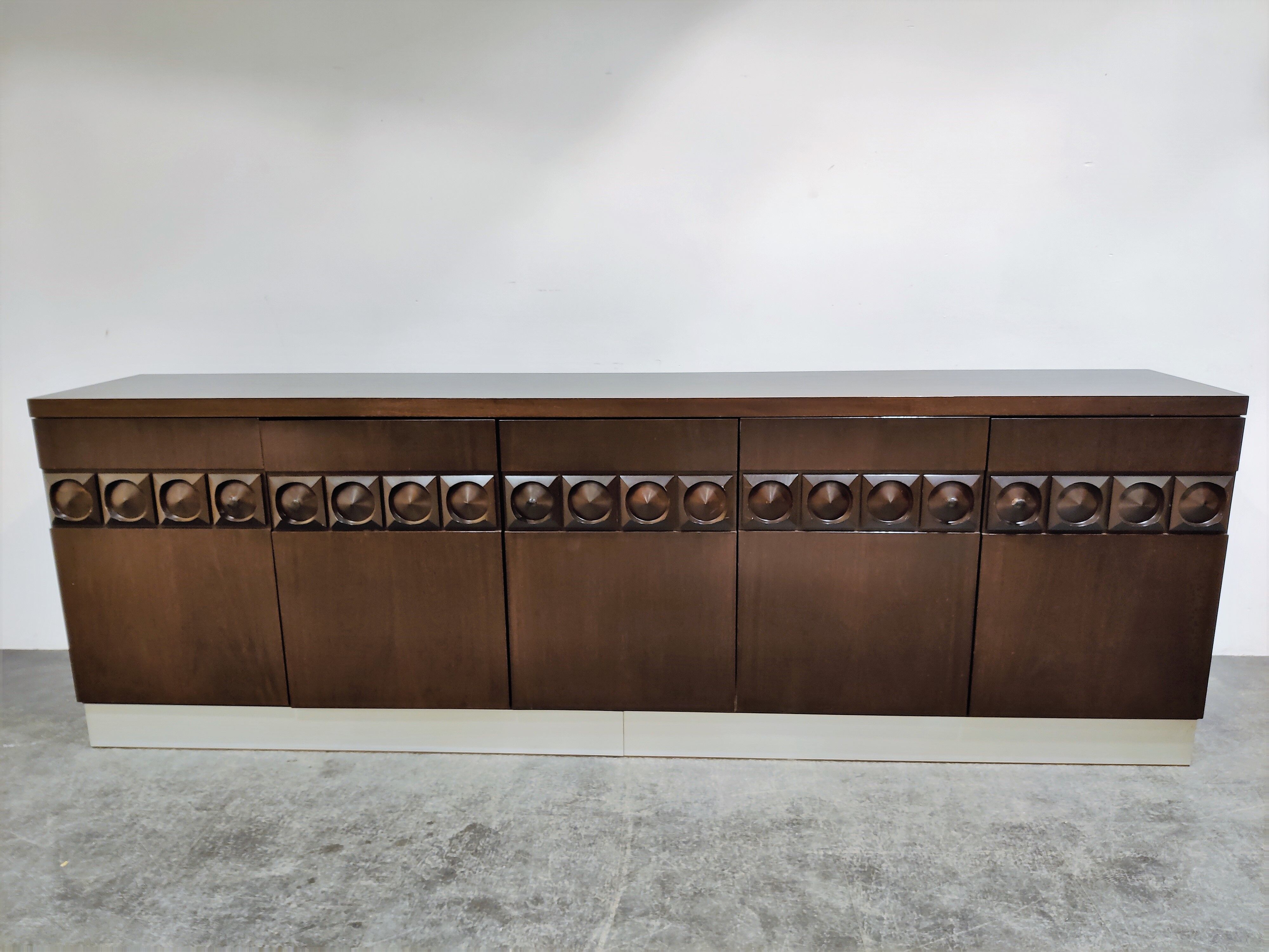 Graphical brutalist credenza, 1970s