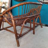 80s rattan bench
