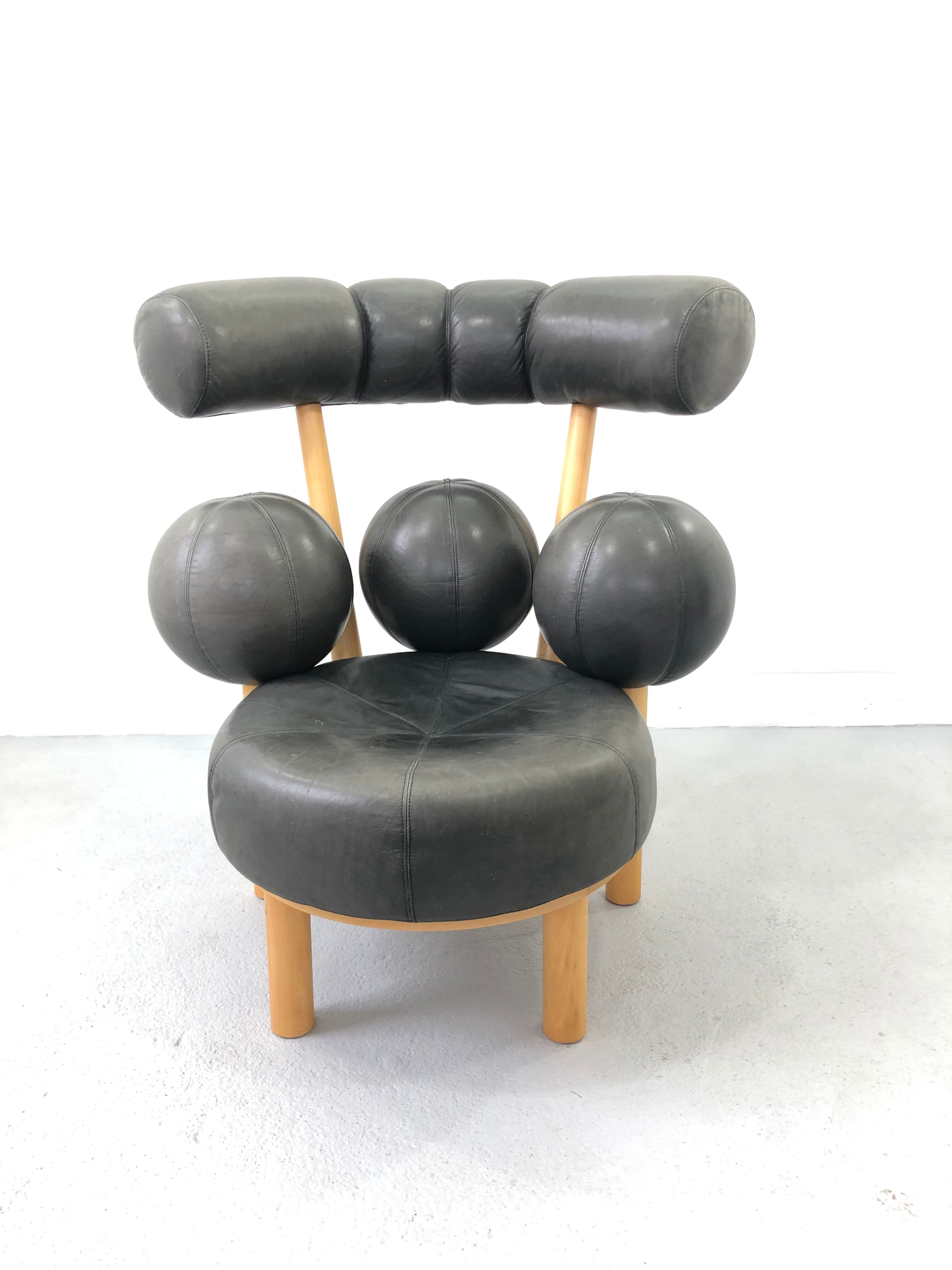 Fauteuil en cuir par Peter Opsvik pour Stokke, Norvège