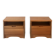 Pair of elm wood bedside tables, France 1950