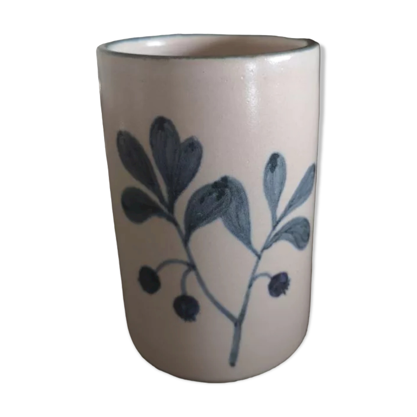 Small glazed ceramic vase/pot - Signed JB- 1970s/80s