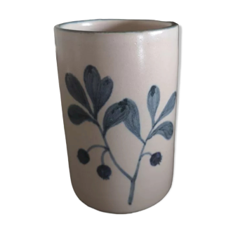 Small glazed ceramic vase/pot - Signed JB- 1970s/80s