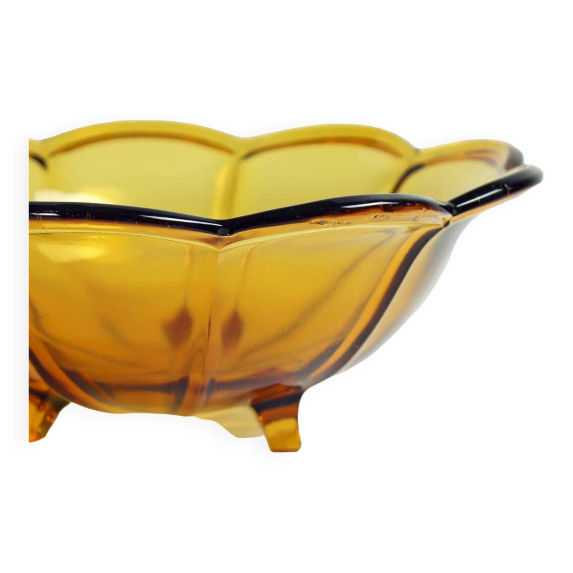 Bol vintage en verre pressé par Borske Sklo Union, Tchécoslovaquie 1960