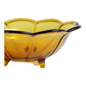 Mid Century Pressed Glass Bowl By Borske Sklo Union, Czechoslovakia 1960s