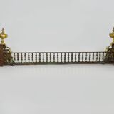 Barre de cheminée, barre de foyer, barre de feux, devant de cheminée en bronze doré