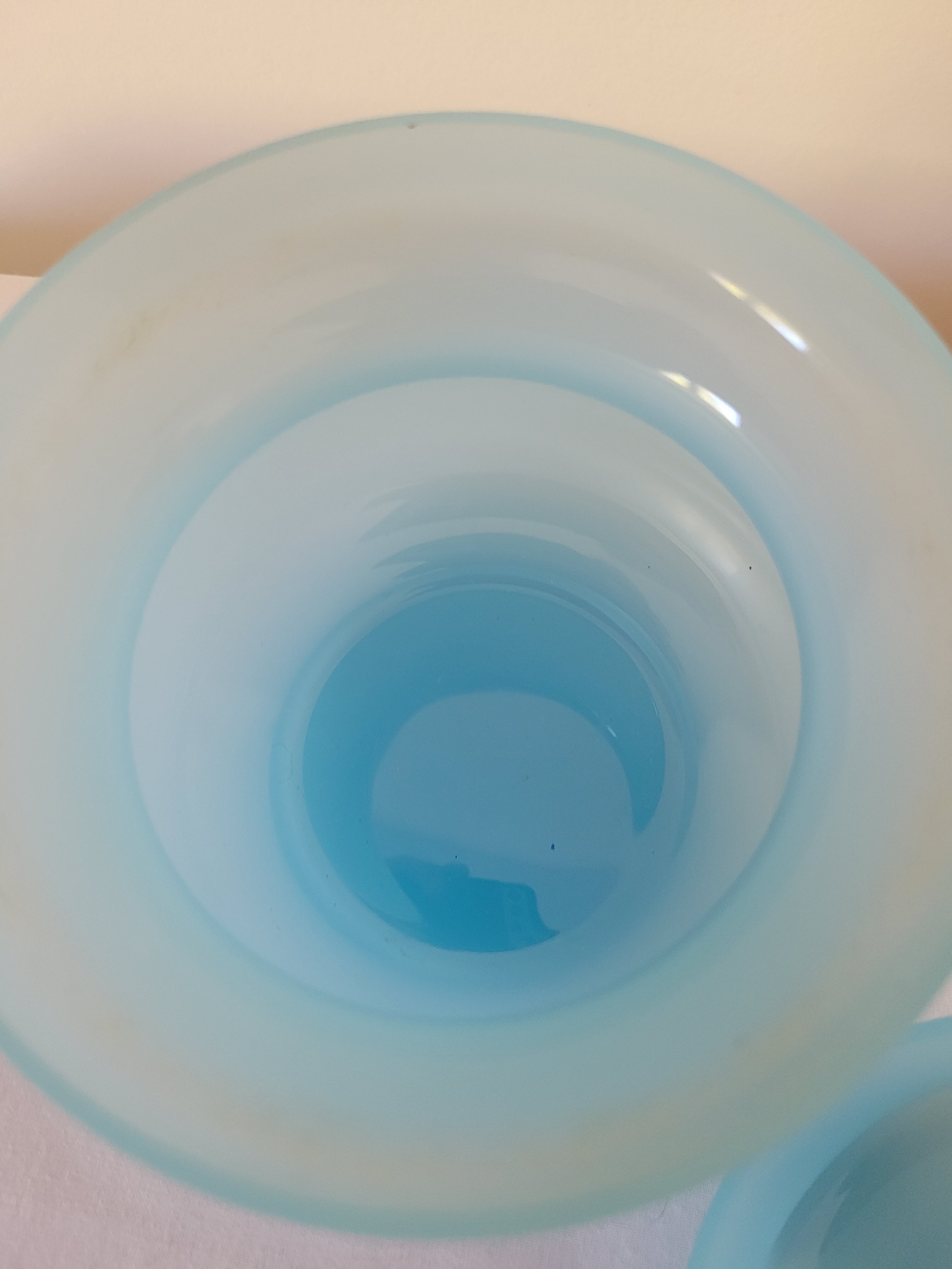 Blue opaline pot