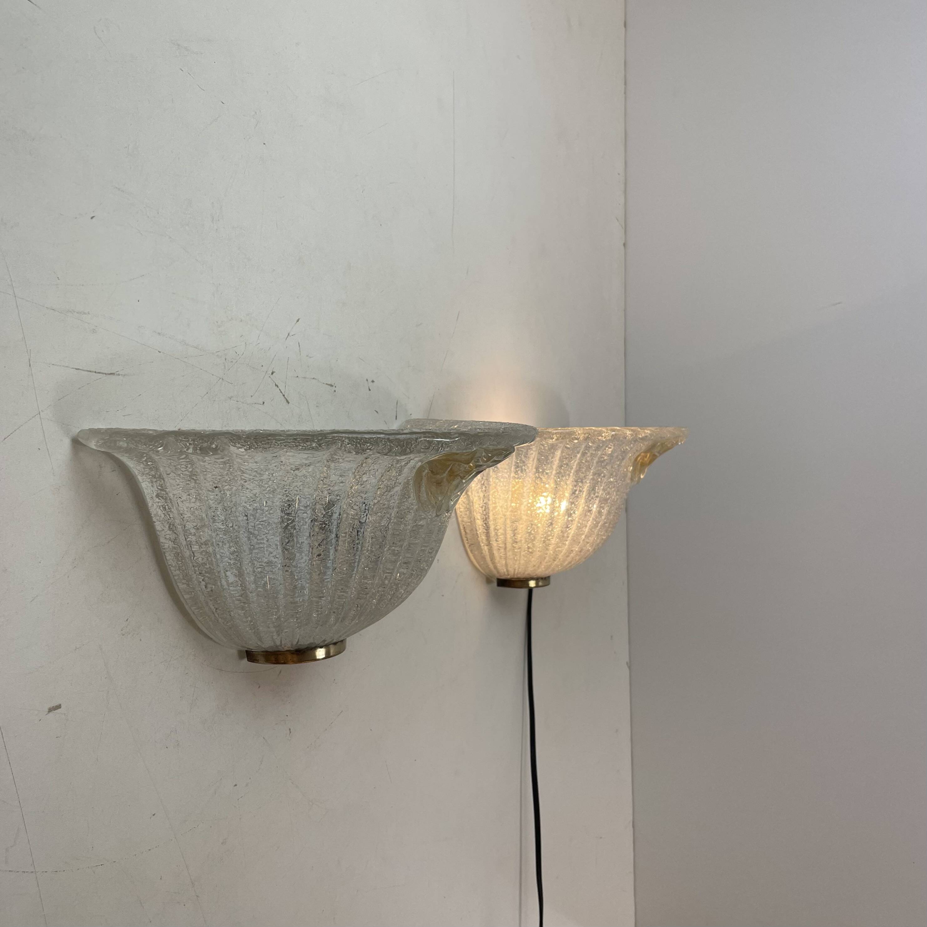 Pair of Murano Graniglia Wall Lamps att. To Italamp, Italy, 1980s