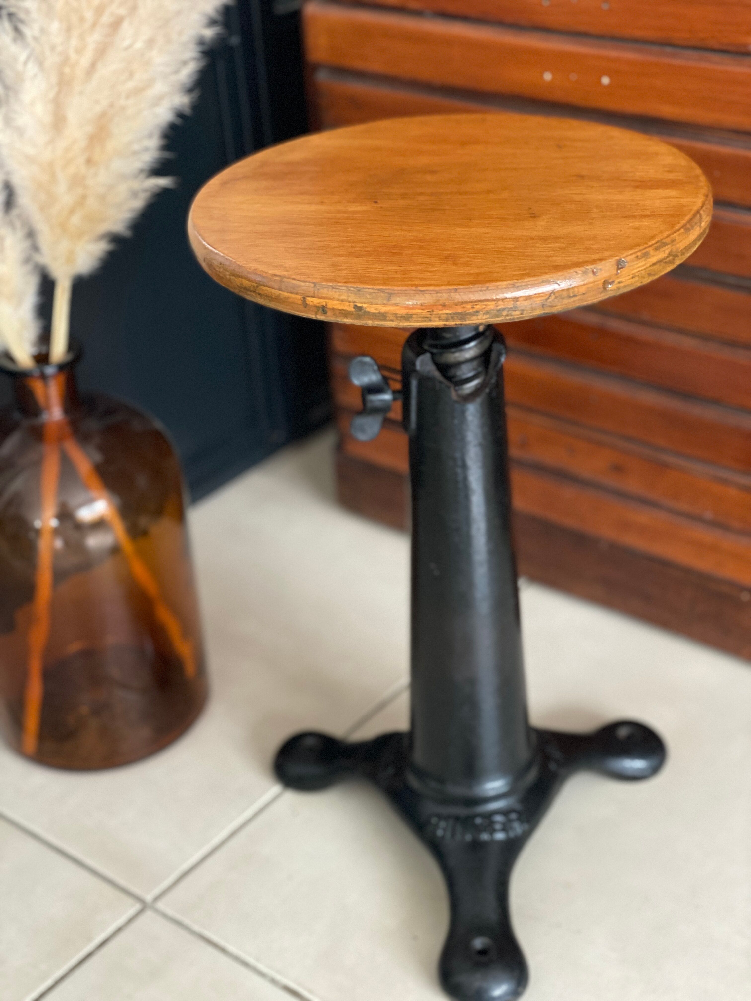 Old industrial stool Singer