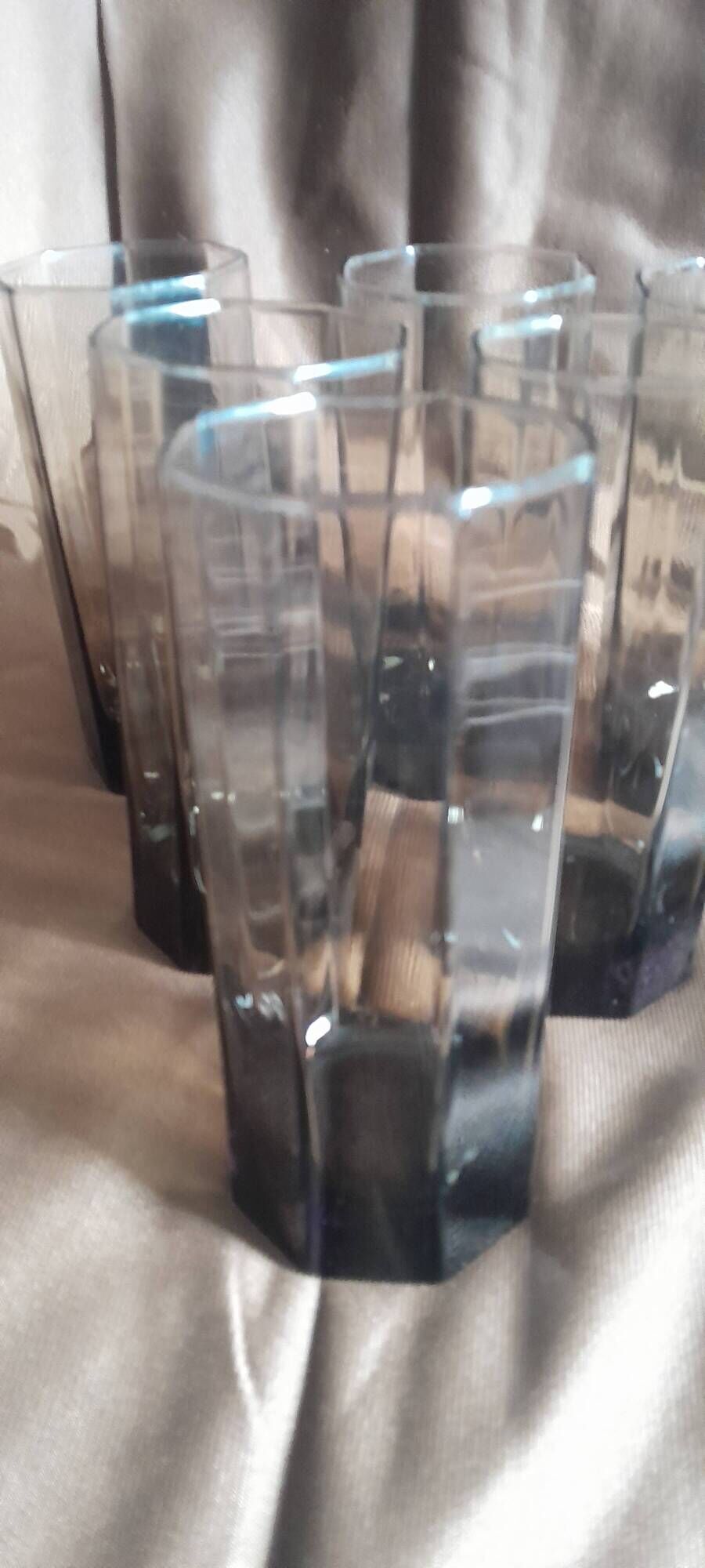Set of 6 Arcoroc Luminarc Octime smoked black glasses