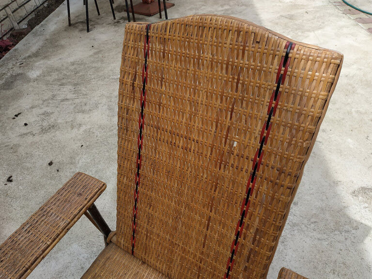 Old rattan armchair